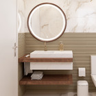 Espelho para Banheiro com LED Redondo com Moldura Bivolt Cobre 1 m Elegance Dna Lustres