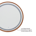 Espelho para Banheiro com LED Redondo Com Moldura Cobre 60 cm Elegance Dna Lustres