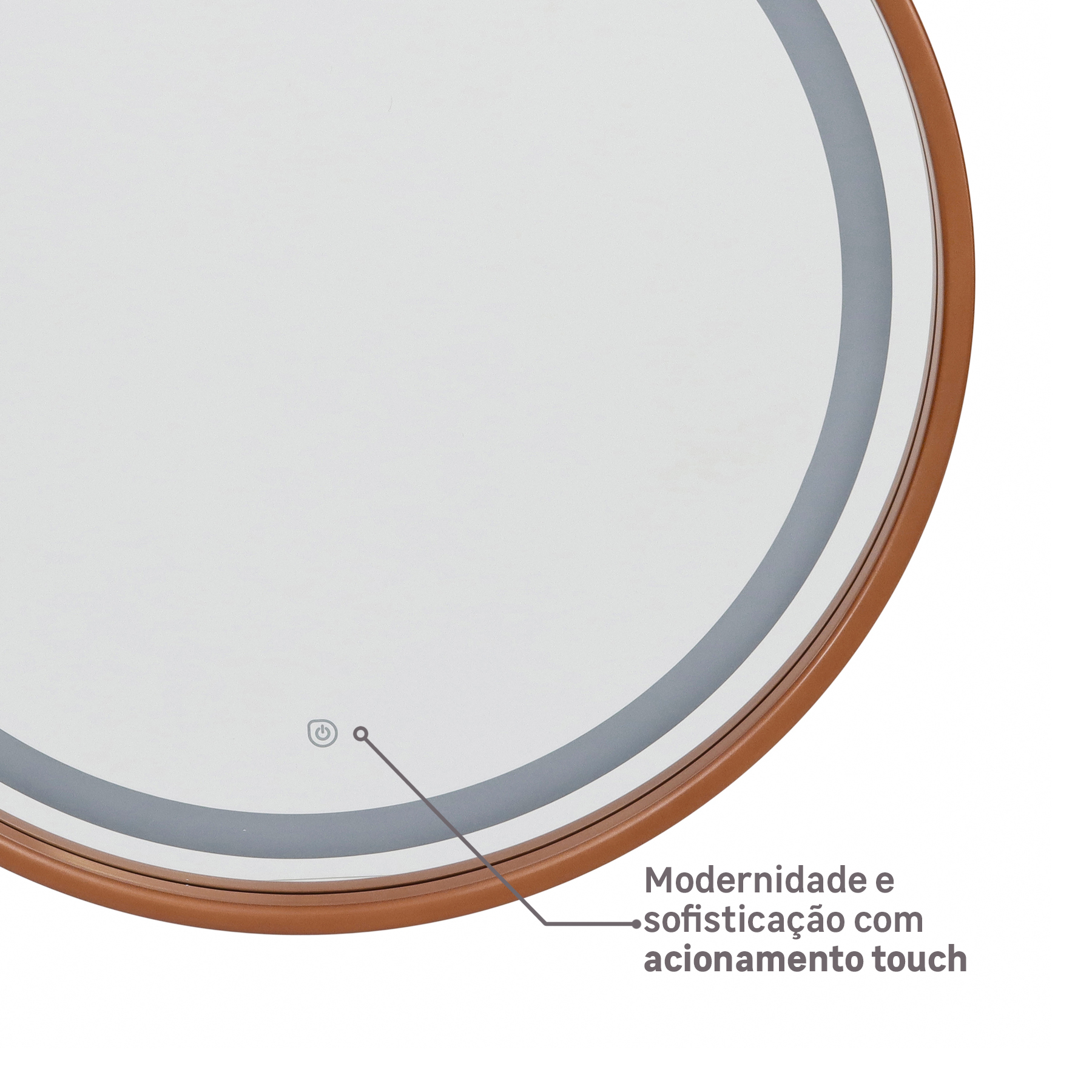 Espelho para Banheiro com LED Redondo Elegance