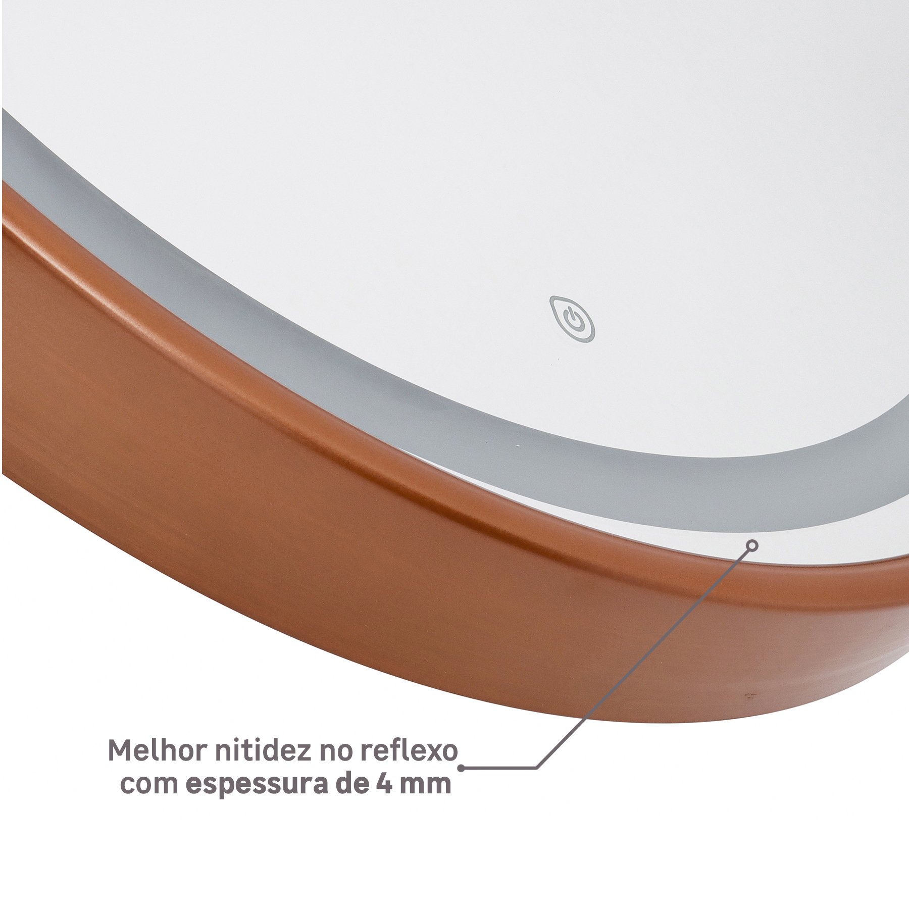 Espelho para Banheiro com LED Redondo Elegance