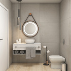 Espelho para Banheiro com LED Redondo Com Moldura Cobre e Alça em Couro 60 cm Dna Lustres