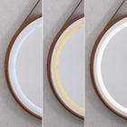 Espelho para Banheiro com LED Redondo Com Moldura Cobre e Alça em Couro 80 cm Dna Lustres