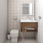 Espelho para Banheiro com LED Quadrado Com Moldura Dourada 60x60 cm Serena Spot Line