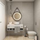 Espelho para Banheiro com LED Redondo Com Moldura Marrom e Alça em Couro 80 cm Dna Lustres