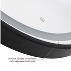 Espelho para Banheiro com LED Redondo Com Moldura Preta 100 cm Elegance Dna Lustres