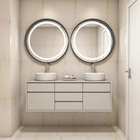 Espelho para Banheiro com LED Redondo Com Moldura Preta 80 cm Elegance Dna Lustres