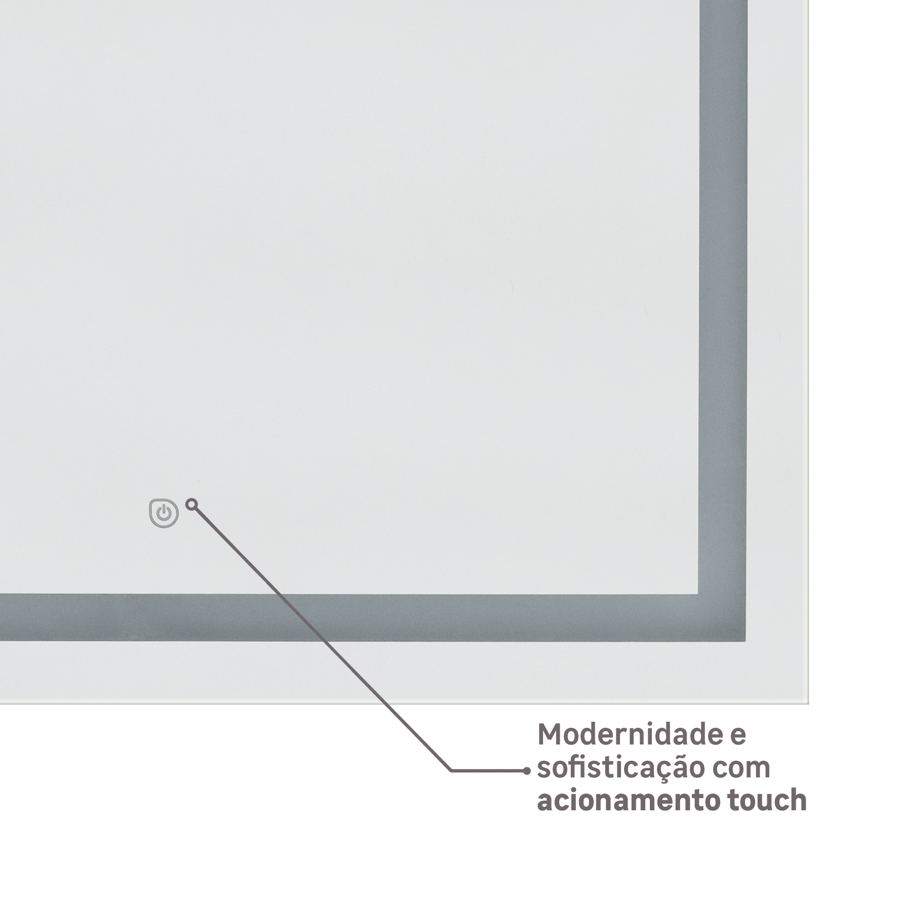 Espelho para Banheiro com LED Quadrado Narcissus