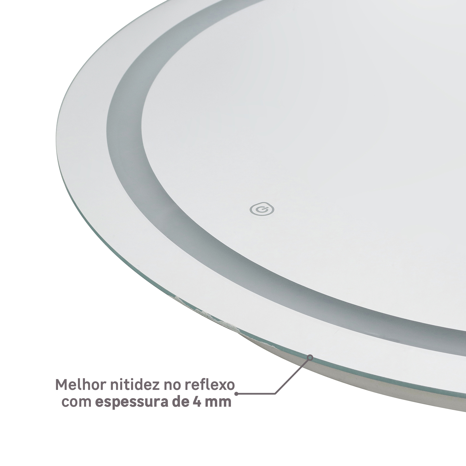 Espelho para Banheiro com LED Redondo Camélia