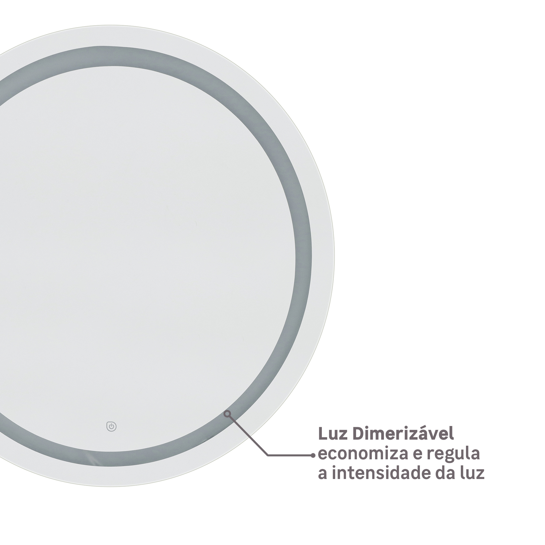 Espelho para Banheiro com LED Redondo Camélia