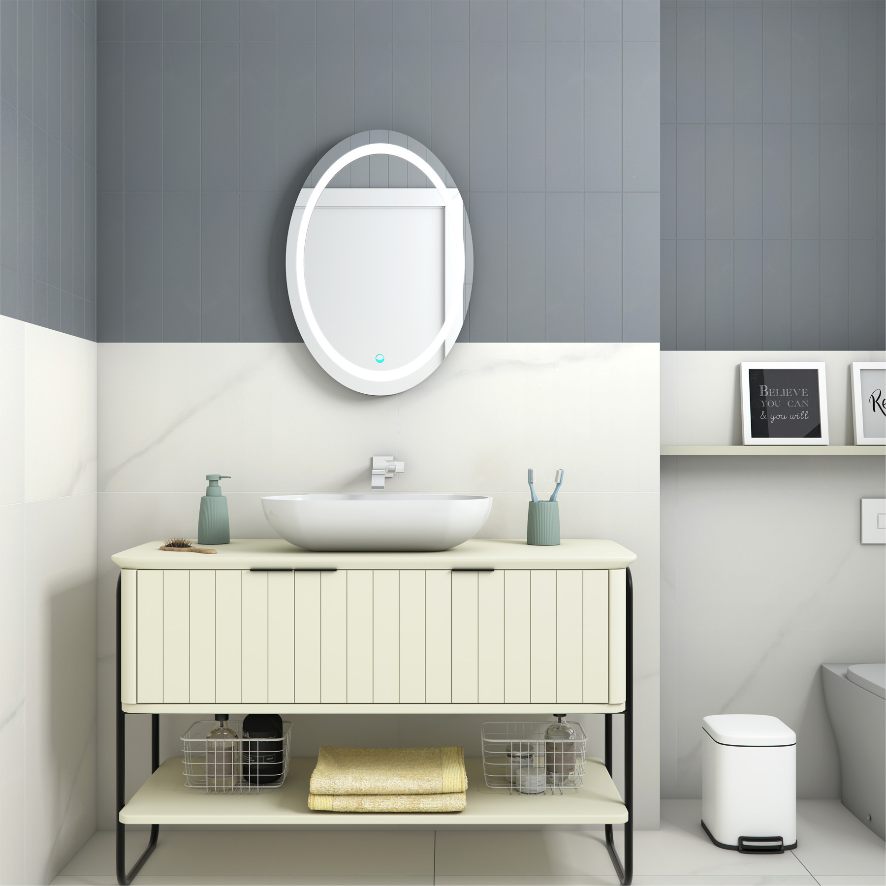 Espelho para Banheiro com LED Oval