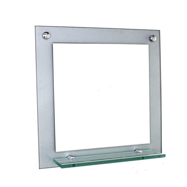 Espelho Para Banheiro Com Prateleira 40cm Prata