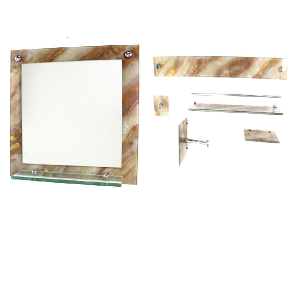 Espelho Para Banheiro Com Prateleira 40cm X 40cm Mais Kit Ace