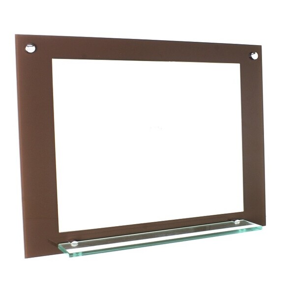 Espelho Para Banheiro Com Prateleira 50cm Marrom