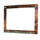 Espelho Para Banheiro Com Prateleira 50cm X 40cm Madeira Rust