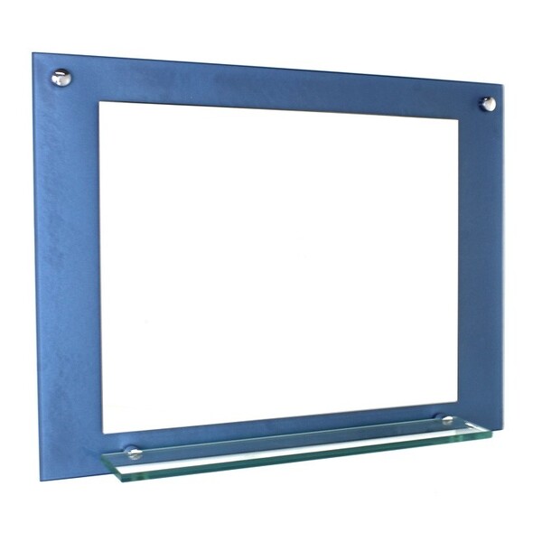Espelho Para Banheiro Com Prateleira 60cm Azul