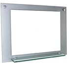 Espelho Para Banheiro Com Prateleira 60cm Prata