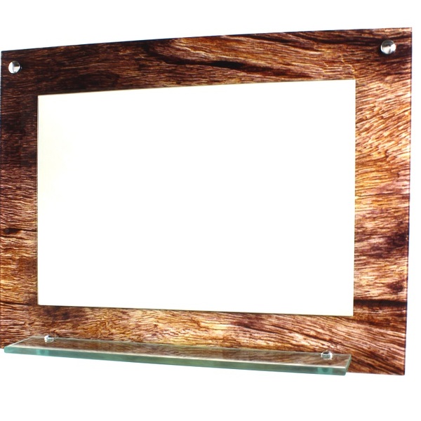 Espelho Para Banheiro Com Prateleira 60cm X 45cm Madeira Rust