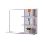 Espelho Para Banheiro Com Prateleiras Lugano Branco 60 X 45cm