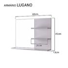 Espelho Para Banheiro Com Prateleiras Lugano Branco 60 X 45cm