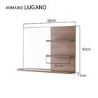 Espelho Para Banheiro Com Prateleiras Lugano Carvalho 60 X 45