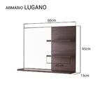Espelho Para Banheiro Com Prateleiras Lugano Nogal 60 X 45cm