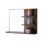 Espelho Para Banheiro Com Prateleiras Lugano Nogal 60 X 45cm