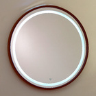 Espelho para Banheiro Redondo LED Elegance 60x60cm Marrom DNA