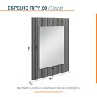 Espelho Para Banheiro Ripy 60cm Cinza