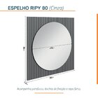 Espelho Para Banheiro Ripy 80cm Cinza