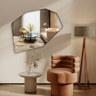 Espelho Para Salão De Beleza Orgânico 44x64cm Moai Preto