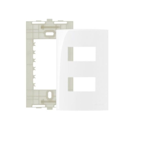 Espelho Placa 4x2 2 Postos Separados Com Suporte Sleek Margir