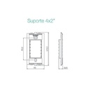 Espelho Placa 4x2 2 Postos Separados Com Suporte Sleek Margir