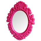 Espelho Plastico Oval Big Princess Pink 68 X 50 X 3 Cm