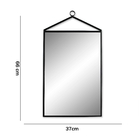 Espelho Preto Em Metal Retangular 66x37 Cm - D'rossi