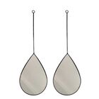 Espelho Preto Gota  De Parede 39 Cm 2 Peças