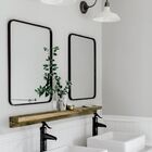 Espelho Quadrado Com Moldura Em Metal 60 Cm - Cores - Preto