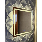 Espelho Quadrado Jateado Com 3 Tons De Led E Botão Touch Scre