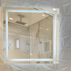 Espelho Quadrado Jateado Com 3 Tons De Led E Botão Touch Scre