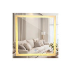 Espelho Quadrado Jateado Com 3 Tons De Led E Botão Touch Scre