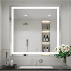 Espelho Quadrado Jateado Com 3 Tons De Led E Botão Touch Scre