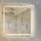 Espelho Quadrado Jateado Com 3 Tons De Led E Botão Touch Scre