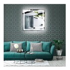 Espelho Quadrado Jateado Iluminado Com Led Frio 60x60cm Touch