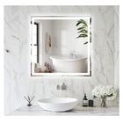 Espelho Quadrado Jateado Iluminado Com Led Frio 60x60cm Touch