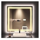 Espelho Quadrado Jateado Iluminado Com Led Quente 60x60cm