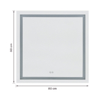 Espelho para Banheiro Quadrado com LED 127V 110V Antiembaante 80x80cm Narcissus Dna Lustres