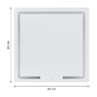 Espelho para Banheiro Quadrado com LED Bivolt 60x60cm Gavix