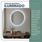 Espelho Redondo 40cm Touch Led 6000k Iluminação Indireta Redu