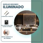 Espelho Redondo 50cm Touch Led 6000k Iluminação Indireta Redu