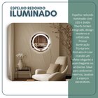 Espelho Redondo 50cm X 5cm Com 2 Leds Touch Reduna Branco