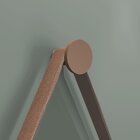 Espelho Redondo 56cm Suporte Cinta Em Couro Sintético Movelbe